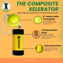 Load image into Gallery viewer, Composite Xelerator Fastpitch Softball Pitching Training Tool with Premium Leather Ball - Made in USA