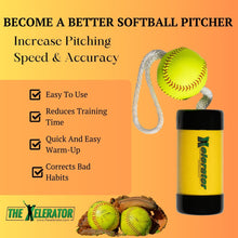 Load image into Gallery viewer, Composite Xelerator Fastpitch Softball Pitching Training Tool with Premium Leather Ball - Made in USA